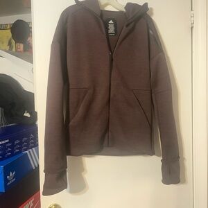 Adidas Zip Up Hoodie Brown Black S